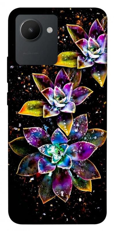 Чехол itsPrint Flowers on black для Realme C30s, цветы, купить оптом с доставкой