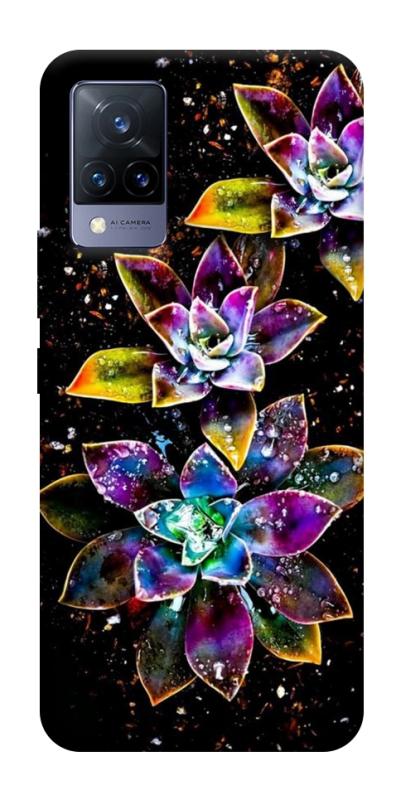 Чохол itsPrint Flowers on black для Vivo V21, квіти, купити оптом з доставкою
