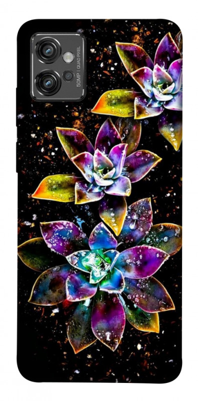 Чехол itsPrint Flowers on black для Motorola Moto G32, цветы, купить оптом с доставкой