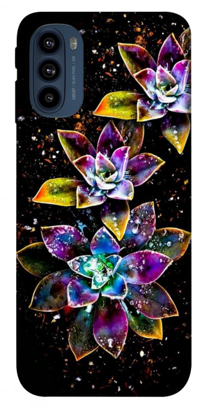 Чехол itsPrint Flowers on black для Motorola Moto G41, цветы, купить оптом с доставкой