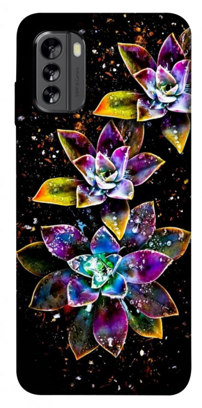 Чехол itsPrint Flowers on black для Nokia G60, цветы, купить оптом с доставкой