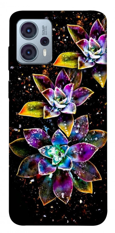 Чехол itsPrint Flowers on black для Motorola Moto G23, цветы, купить оптом с доставкой