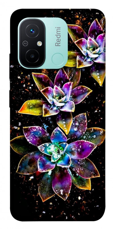 Чехол itsPrint Flowers on black для Xiaomi Redmi 12C, цветы, купить оптом с доставкой