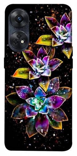 Чехол itsPrint Flowers on black для Oppo Reno 8 T 4G