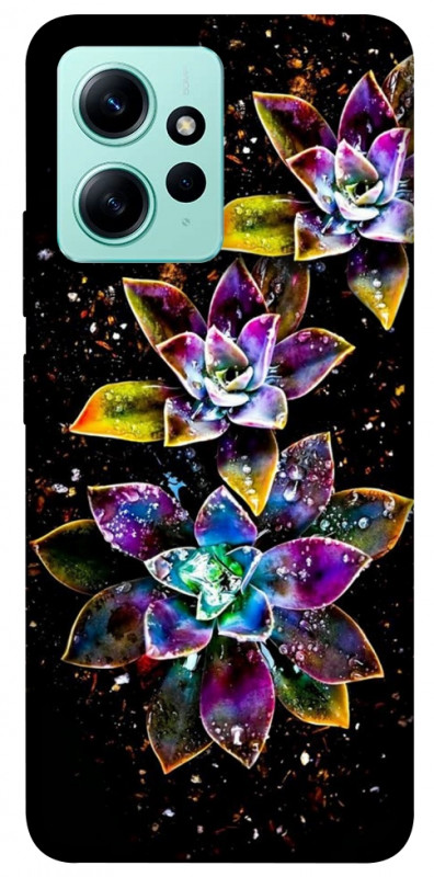 Чехол itsPrint Flowers on black для Xiaomi Redmi Note 12 4G, цветы, купить оптом с доставкой