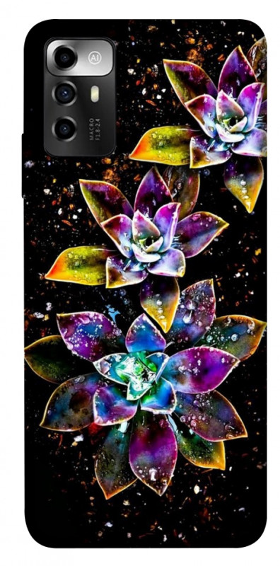 Чехол itsPrint Flowers on black для ZTE Blade V40 Vita, цветы, купить оптом с доставкой