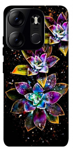 Чохол itsPrint Flowers on black для Tecno Spark Go 2023