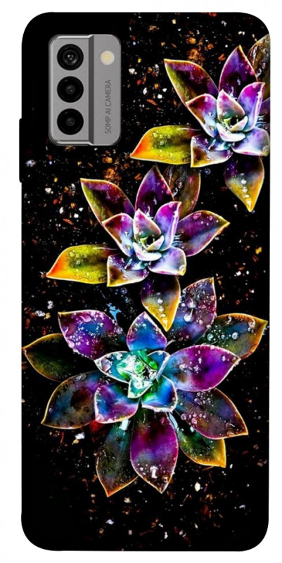Чехол itsPrint Flowers on black для Nokia G22, цветы, купить оптом с доставкой