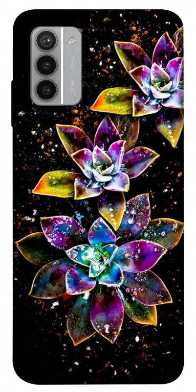 Чехол itsPrint Flowers on black для Nokia G42, цветы, купить оптом с доставкой