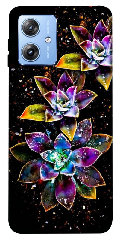 Чохол itsPrint Flowers on black для Motorola Moto G84, квіти, купити оптом з доставкою