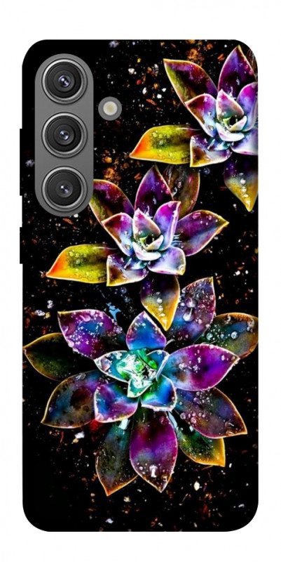 Чехол itsPrint Flowers on black для Samsung Galaxy S24, цветы, купить оптом с доставкой