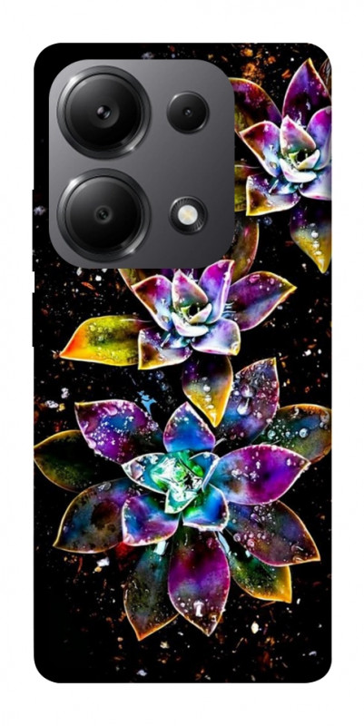 Чехол itsPrint Flowers on black для Xiaomi Poco X6, цветы, купить оптом с доставкой