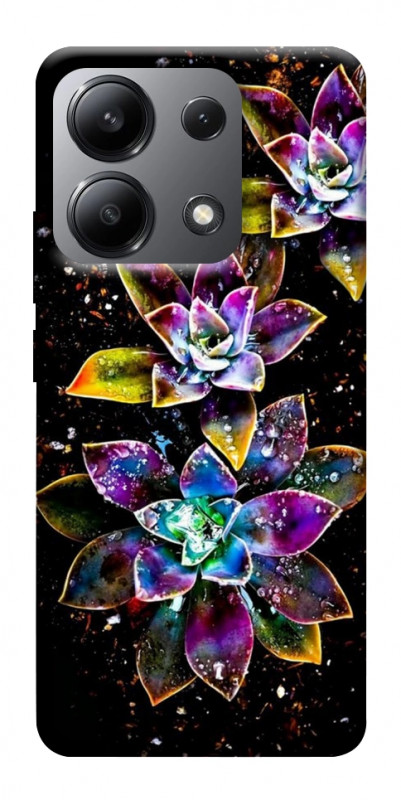 Чехол itsPrint Flowers on black для Xiaomi Redmi Note 13 4G, цветы, купить оптом с доставкой