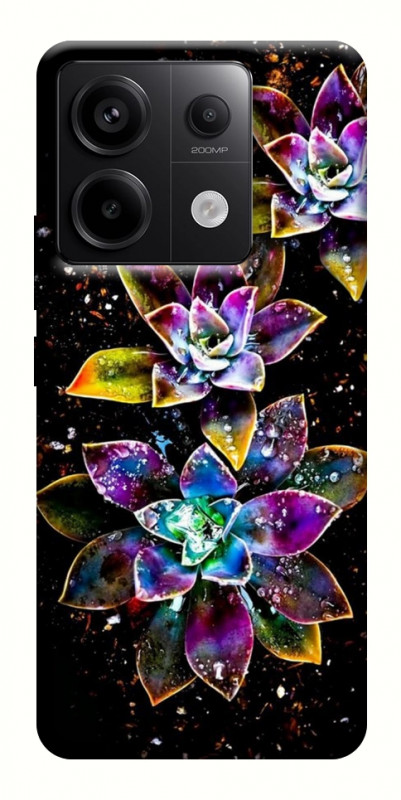 Чехол itsPrint Flowers on black для Xiaomi Redmi Note 13 Pro 4G, цветы, купить оптом с доставкой
