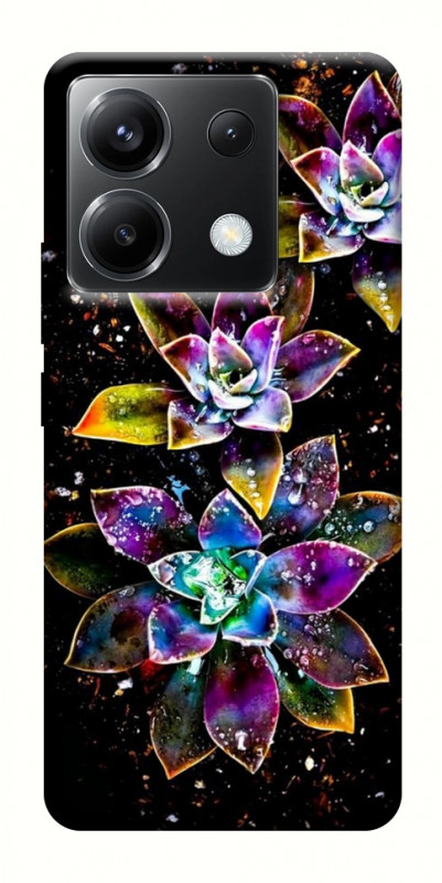 Чехол itsPrint Flowers on black для Xiaomi Poco X6, цветы, купить оптом с доставкой