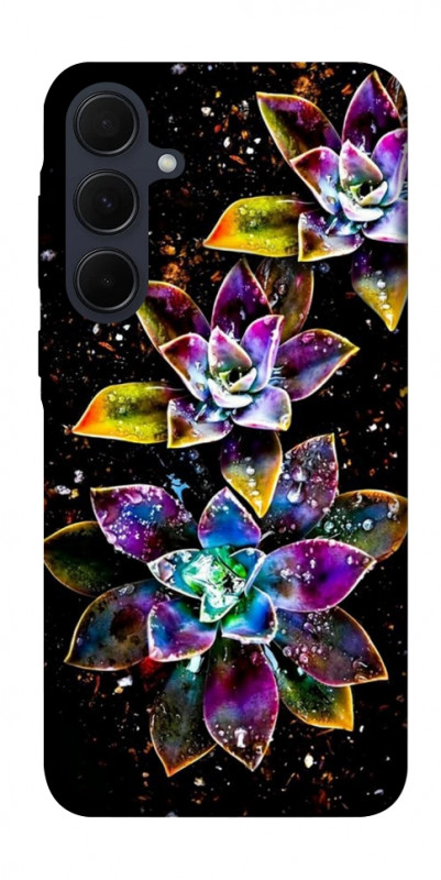 Чехол itsPrint Flowers on black для Samsung Galaxy A35, цветы, купить оптом с доставкой