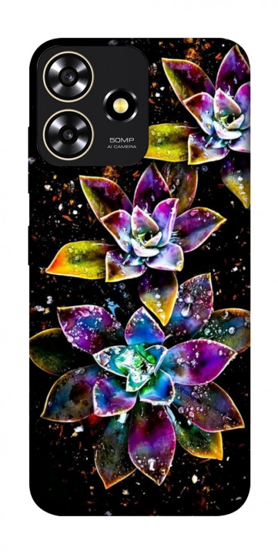 Чехол itsPrint Flowers on black для ZTE Blade A73 4G, цветы, купить оптом с доставкой