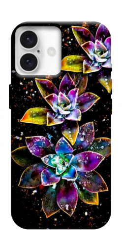 Чохол itsPrint Flowers on black для Apple iPhone 16 (6.1")