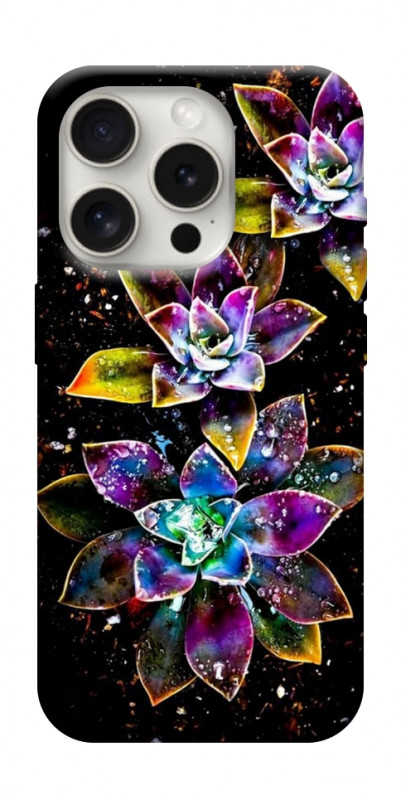 Чехол itsPrint Flowers on black для Apple iPhone 16 Pro Max (6.9"), цветы, купить оптом с доставкой