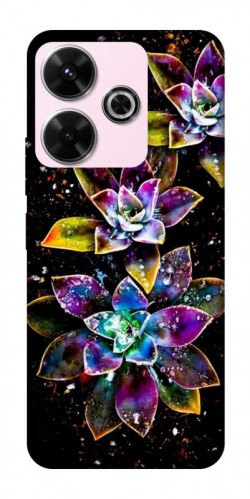 Чехол itsPrint Flowers on black для Xiaomi Redmi 13 4G / Poco M6 4G