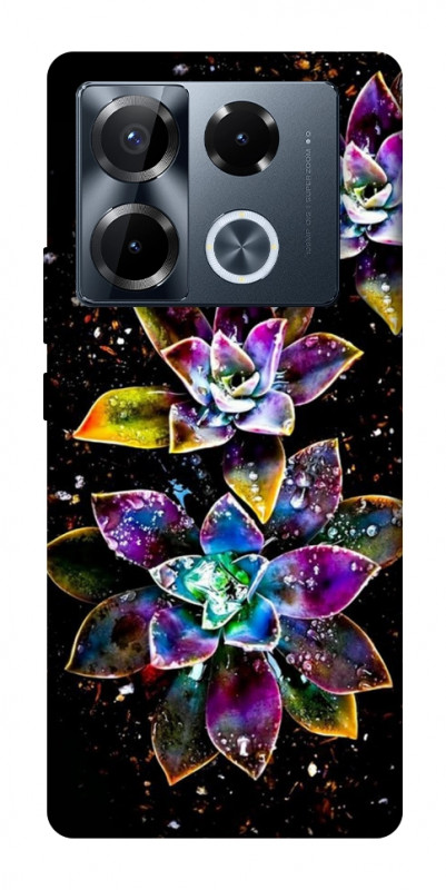 Чехол itsPrint Flowers on black для Infinix Note 40 Pro 4G, цветы, купить оптом с доставкой