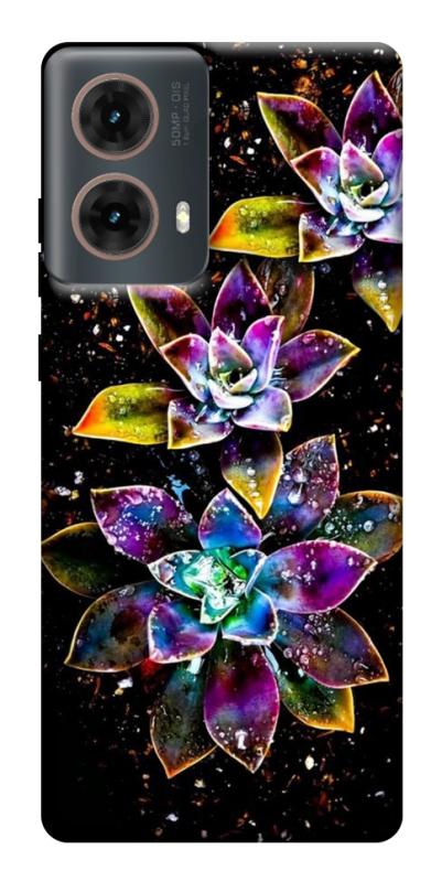 Чехол itsPrint Flowers on black для Motorola Moto G85, цветы, купить оптом с доставкой