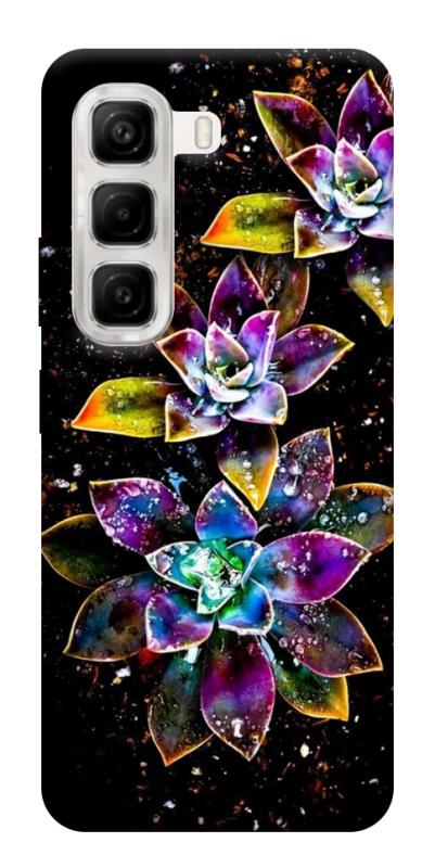Чехол itsPrint Flowers on black для Infinix Hot 50 4G, цветы, купить оптом с доставкой