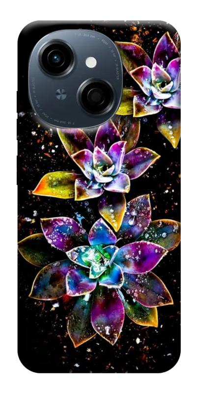 Чехол itsPrint Flowers on black для TECNO Spark Go 1, цветы, купить оптом с доставкой
