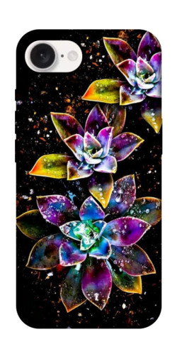 Чехол itsPrint Flowers on black для Apple iPhone 16e (6.1")