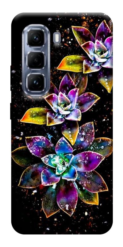 Чехол itsPrint Flowers on black для Infinix Hot 50 Pro, цветы, купить оптом с доставкой