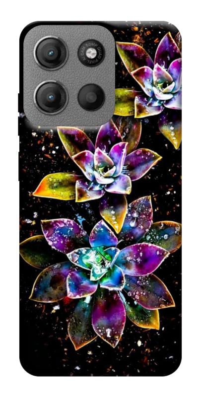 Чехол itsPrint Flowers on black для Motorola Moto G15 4G, цветы, купить оптом с доставкой