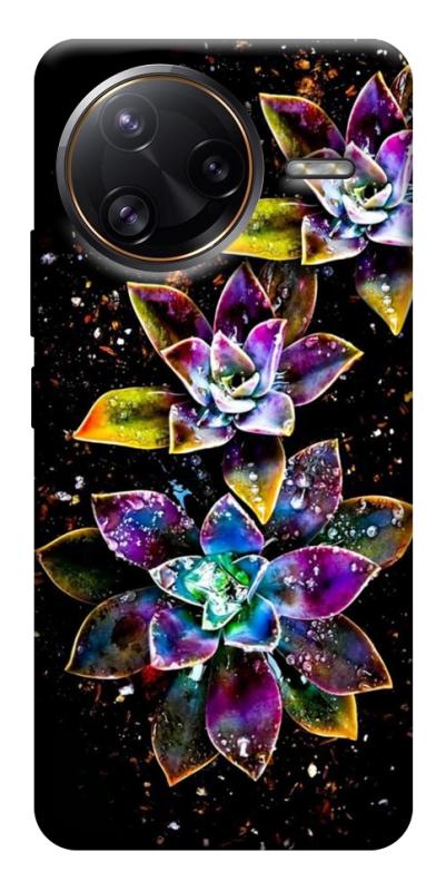 Чехол itsPrint Flowers on black для Xiaomi Poco F7, цветы, купить оптом с доставкой