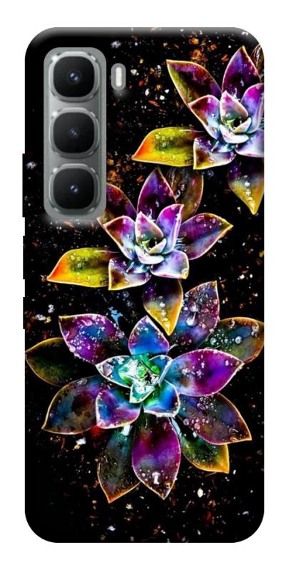 Чехол itsPrint Flowers on black для Infinix Hot 60 Pro+, цветы, купить оптом с доставкой