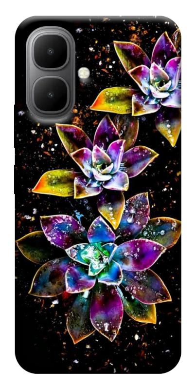 Чехол itsPrint Flowers on black для Infinix Smart 10, цветы, купить оптом с доставкой