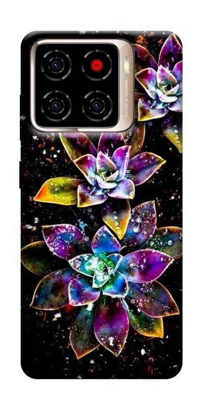 Чехол itsPrint Flowers on black для ZTE Blade A56, цветы, купить оптом с доставкой