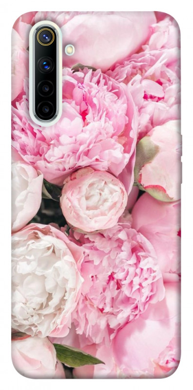 Чехол itsPrint Pink peonies для Realme 6, цветы, купить оптом с доставкой