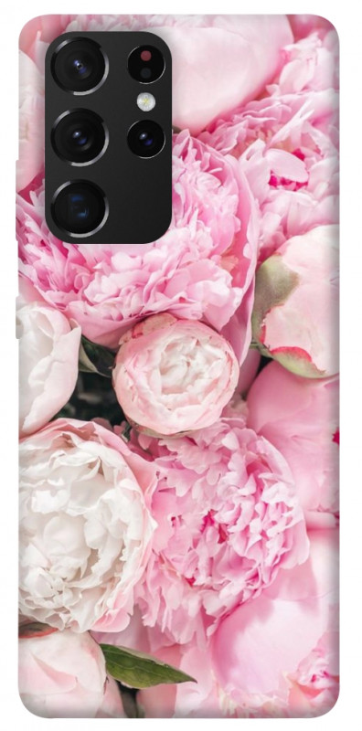 Чехол itsPrint Pink peonies для Samsung Galaxy S21 Ultra, цветы, купить оптом с доставкой