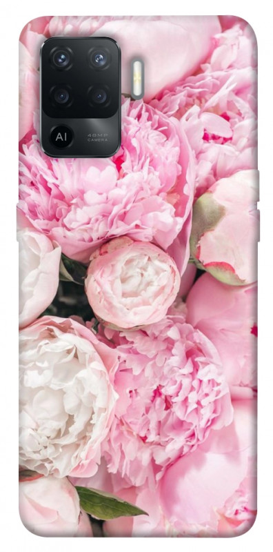Чехол itsPrint Pink peonies для Oppo Reno 5 Lite, цветы, купить оптом с доставкой