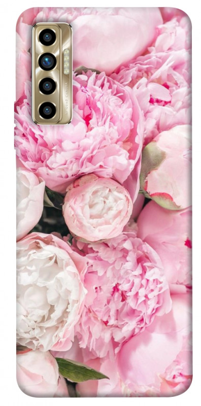 Чехол itsPrint Pink peonies для TECNO Camon 17P, цветы, купить оптом с доставкой