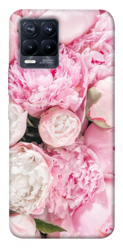 Чохол itsPrint Pink peonies для Realme 8, квіти, купити оптом з доставкою