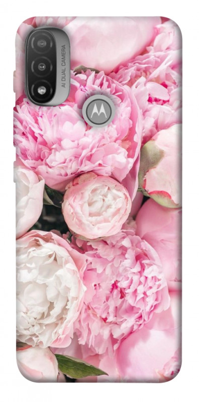 Чехол itsPrint Pink peonies для Motorola Moto E20, цветы, купить оптом с доставкой
