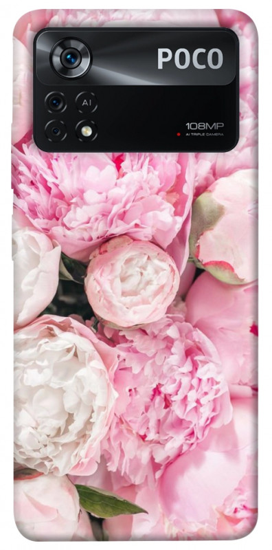 Чехол itsPrint Pink peonies для Xiaomi Poco X4 Pro 5G, цветы, купить оптом с доставкой