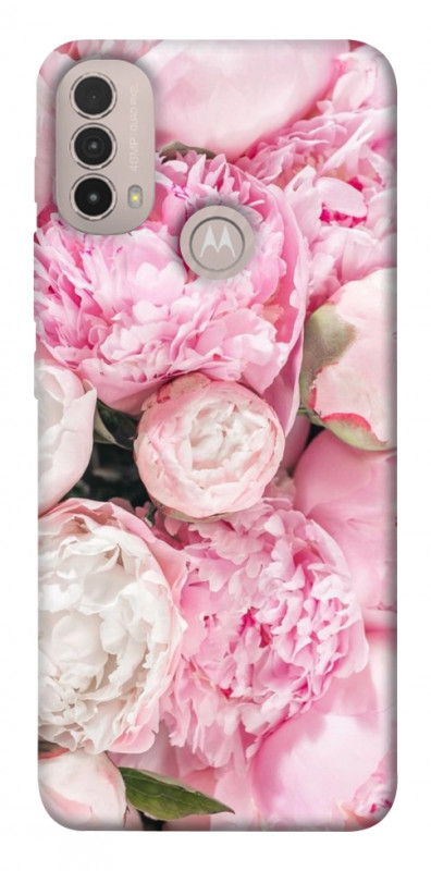Чехол itsPrint Pink peonies для Motorola Moto E40, цветы, купить оптом с доставкой