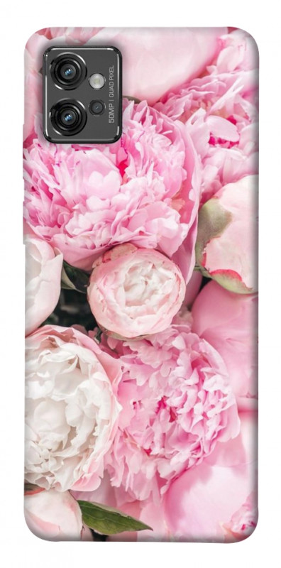 Чехол itsPrint Pink peonies для Motorola Moto G32, цветы, купить оптом с доставкой