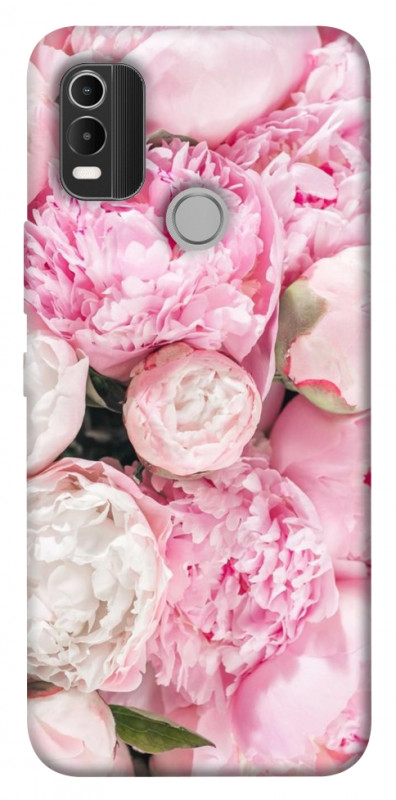 Чехол itsPrint Pink peonies для Nokia C21 Plus, цветы, купить оптом с доставкой