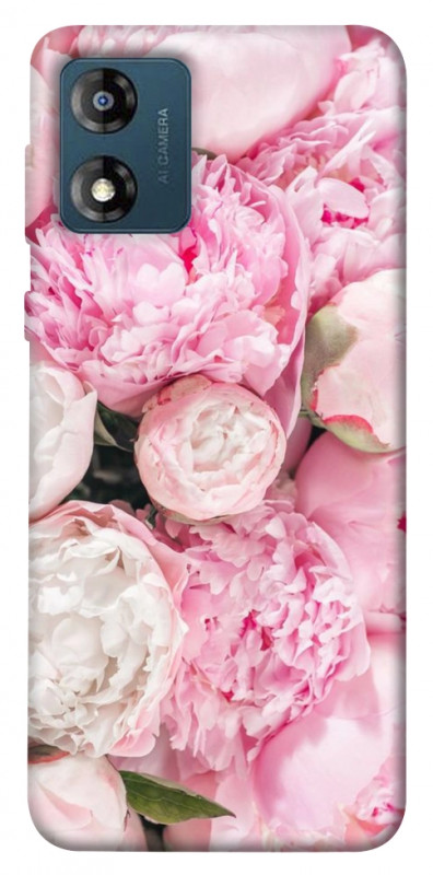 Чехол itsPrint Pink peonies для Motorola Moto E13, цветы, купить оптом с доставкой