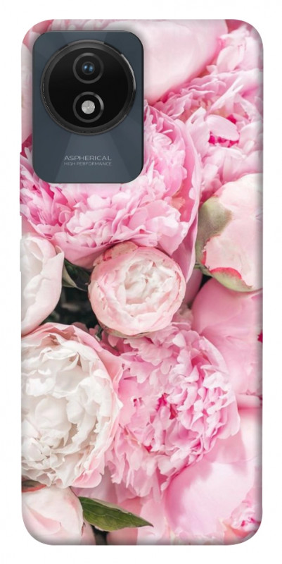 Чехол itsPrint Pink peonies для Vivo Y02, цветы, купить оптом с доставкой