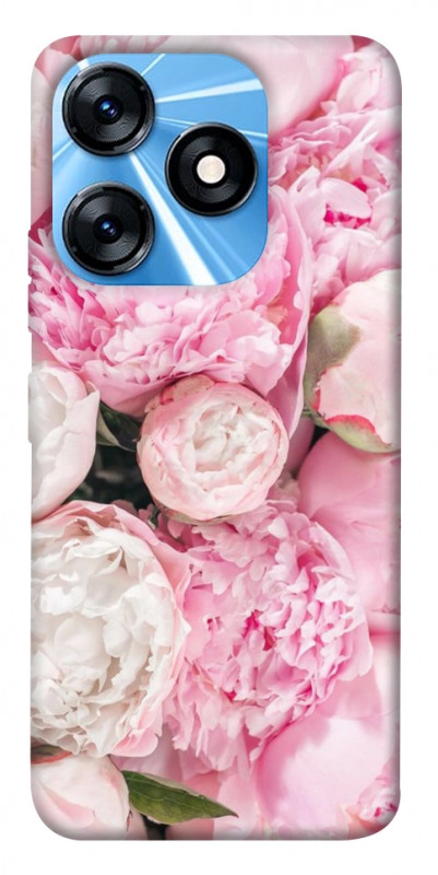 Чехол itsPrint Pink peonies для TECNO Spark 10 Pro, цветы, купить оптом с доставкой