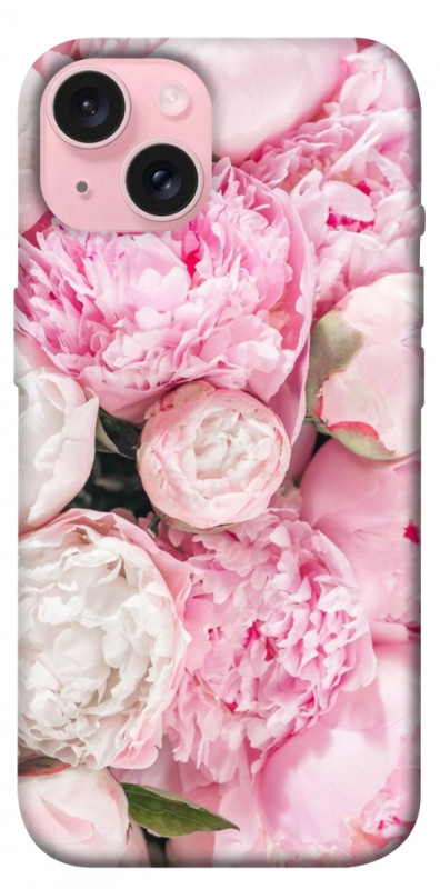 Чехол itsPrint Pink peonies для Apple iPhone 15 (6.1"), цветы, купить оптом с доставкой