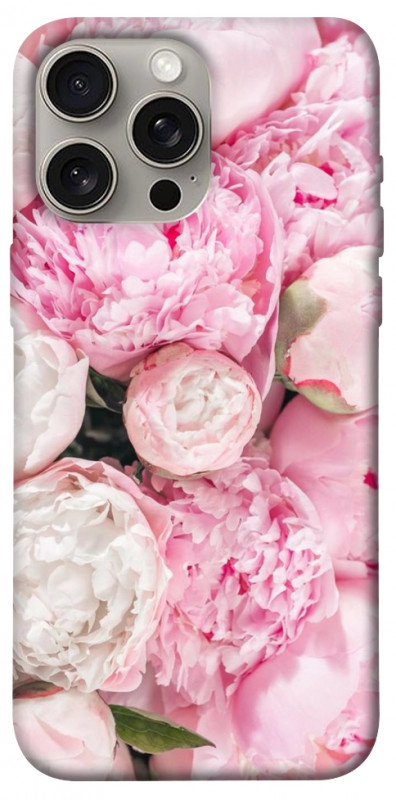 Чехол itsPrint Pink peonies для Apple iPhone 15 Pro Max (6.7"), цветы, купить оптом с доставкой